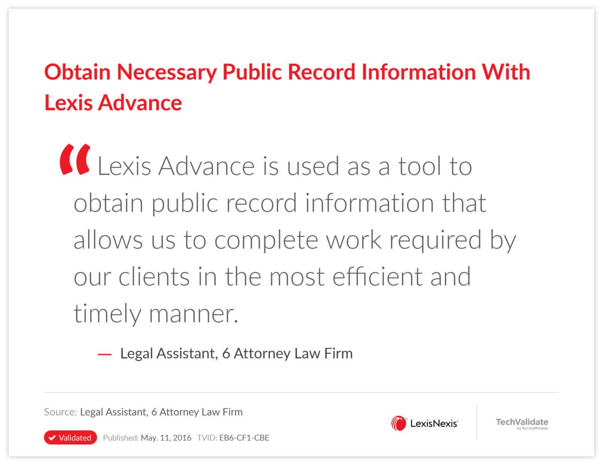 Obtain Necessary Public Record Information With Lexis Advance