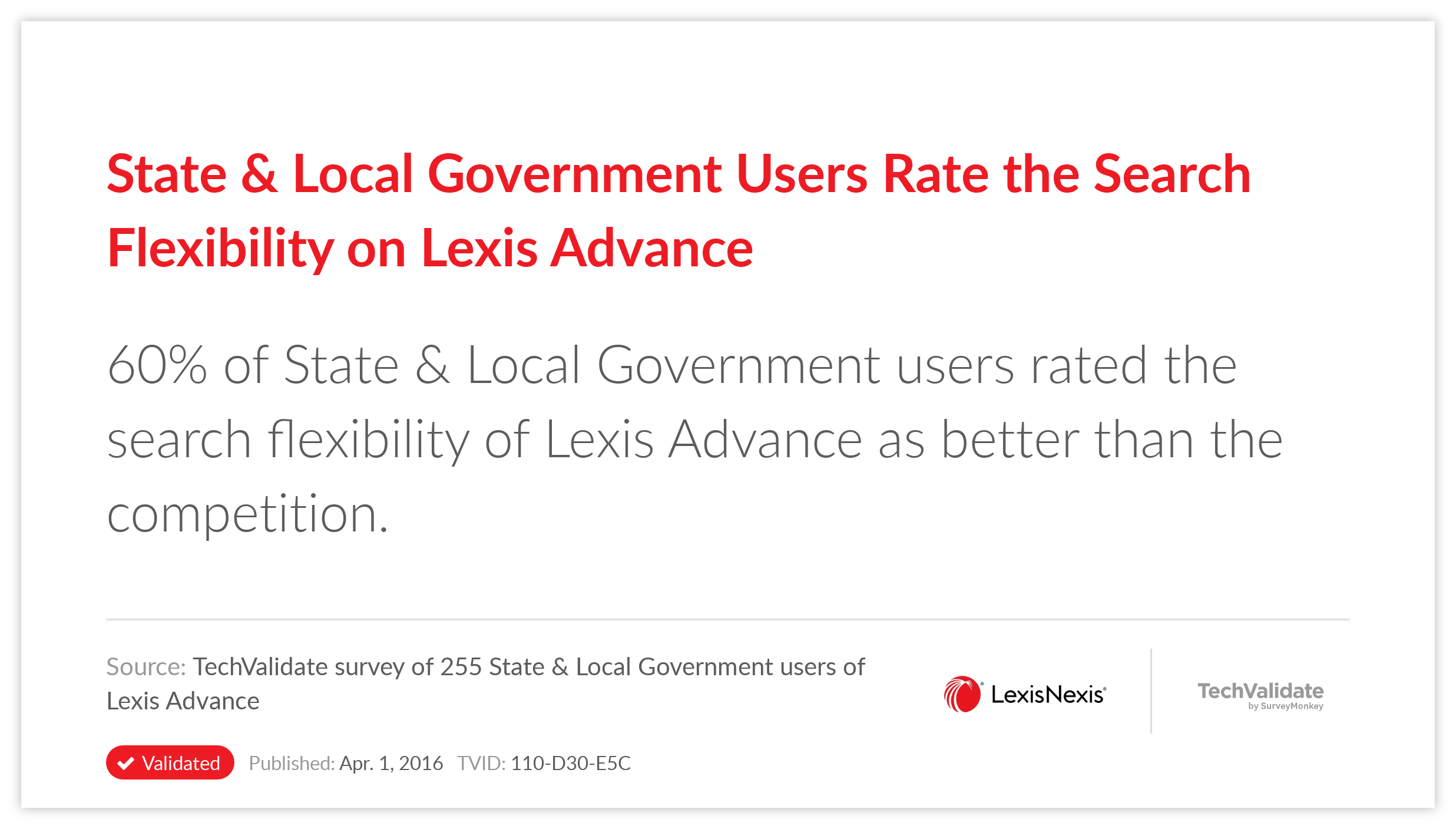 State & Local Government Users Rate the Search Flexibility on Lexis Advance