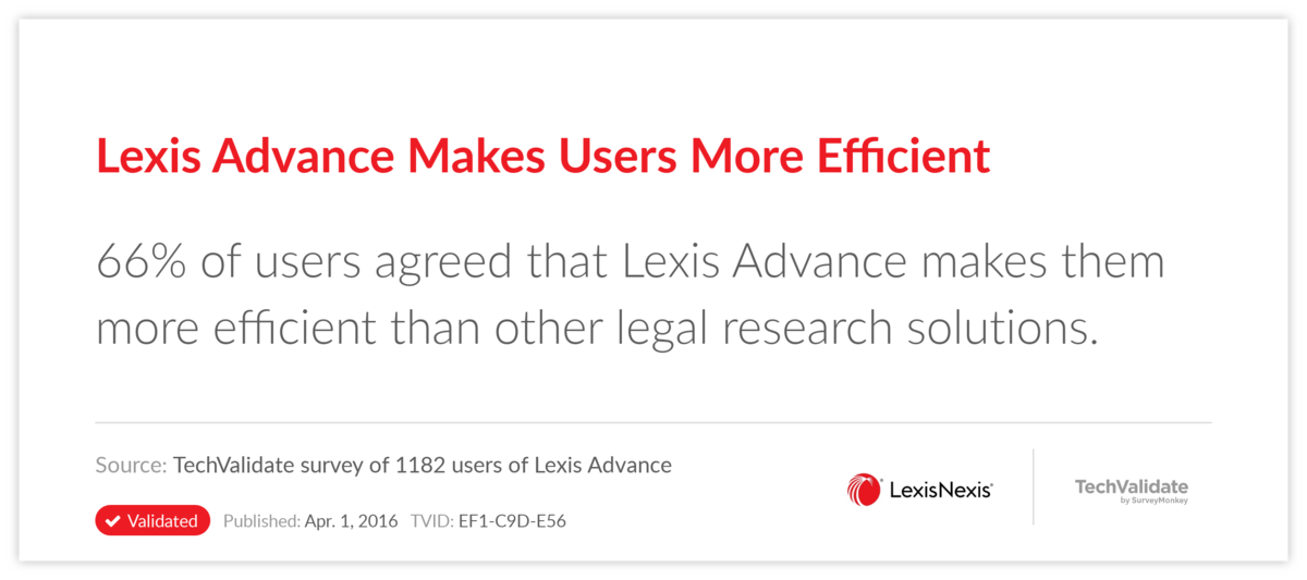 Lexis Advance Makes Users More Efficient