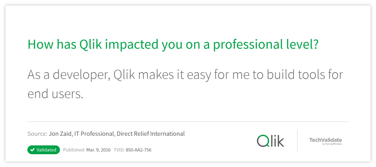 How has Qlik impacted you on a professional level?