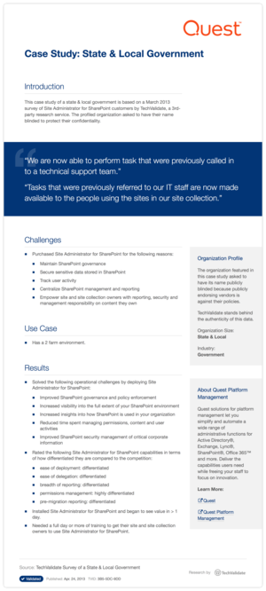 Sharepoint case study government