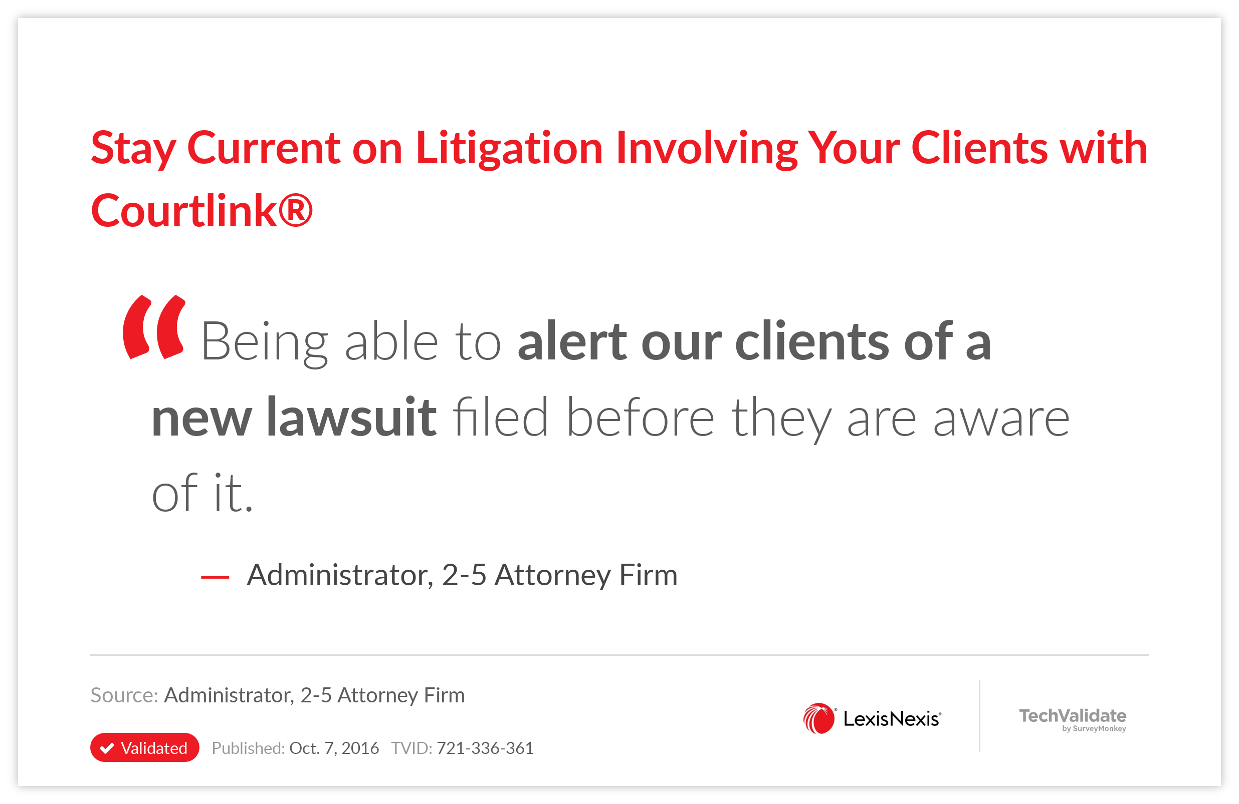 Stay Current on Litigation Involving Your Clients with Courtlink(R)