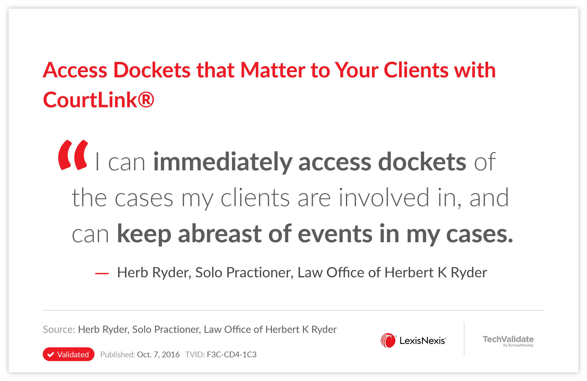 Access Dockets that Matter to Your Clients with CourtLink(R)