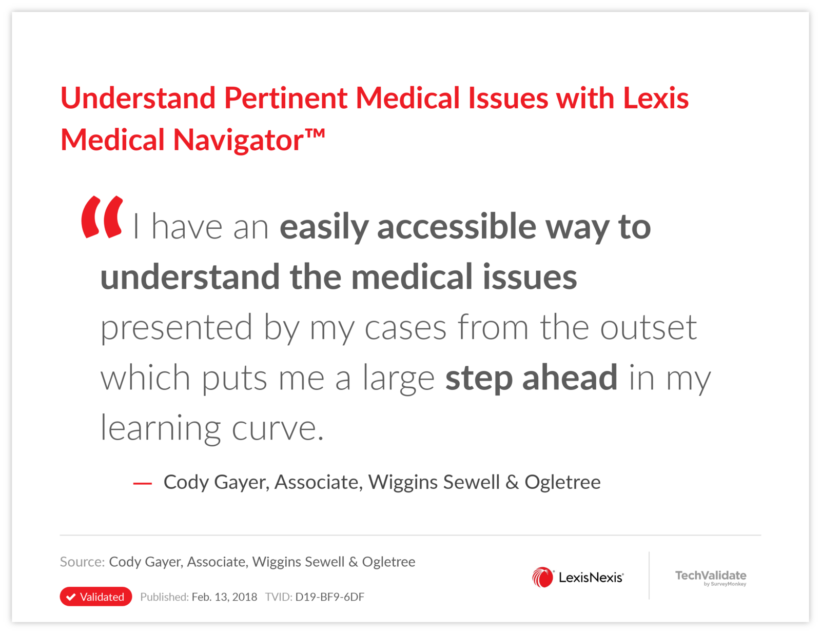 Understand Pertinent Medical Issues with Lexis Medical Navigator(TM)