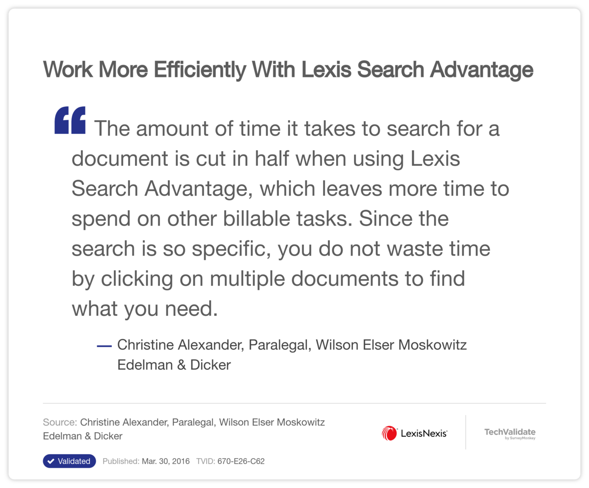 Work More Efficiently With Lexis Search Advantage