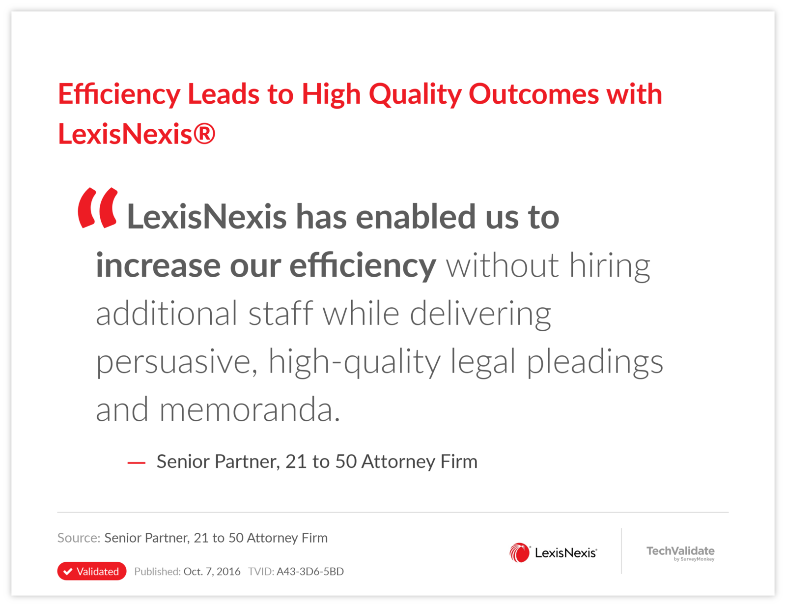 Efficiency Leads to High Quality Outcomes with LexisNexis®