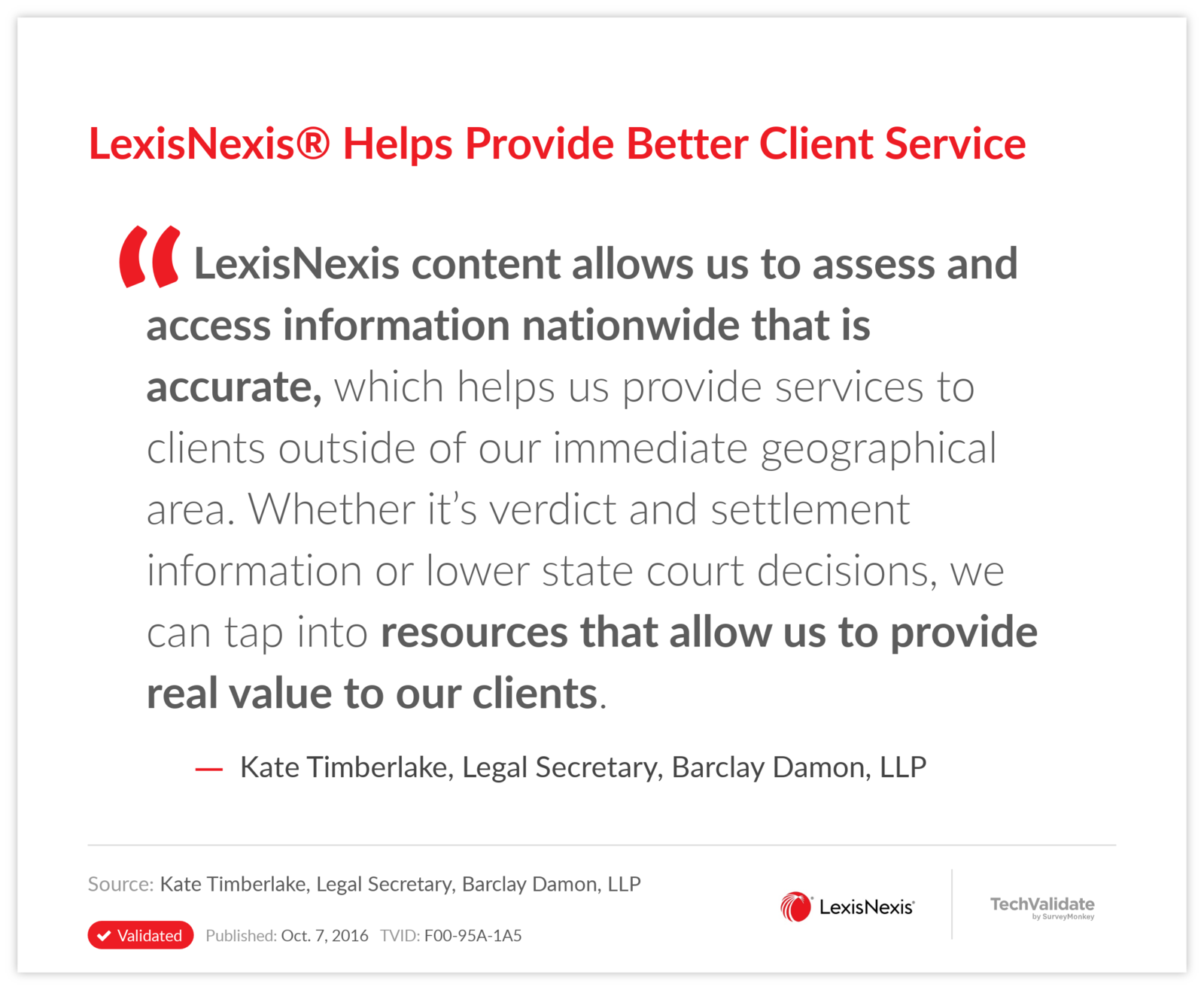LexisNexis® Helps Provide Better Client Service