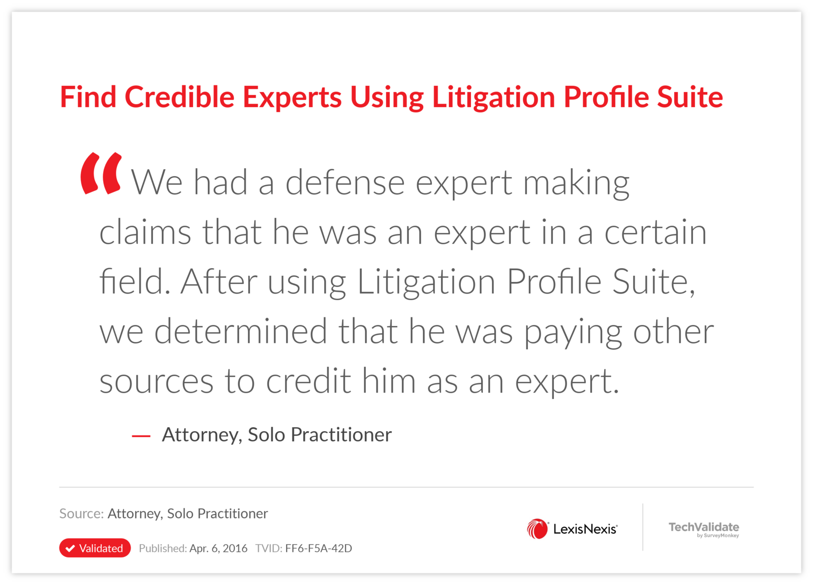 Find Credible Experts Using Litigation Profile Suite
