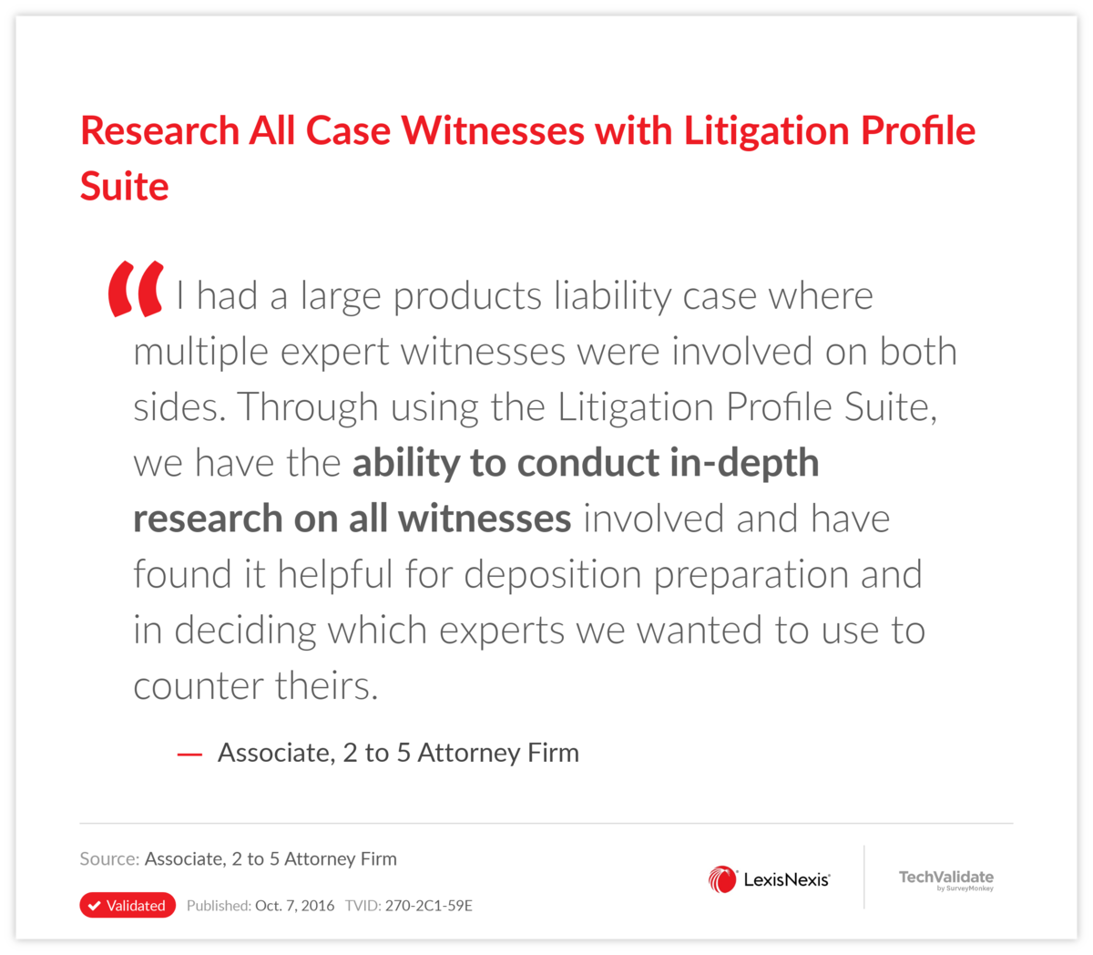 Research All Case Witnesses with Litigation Profile Suite