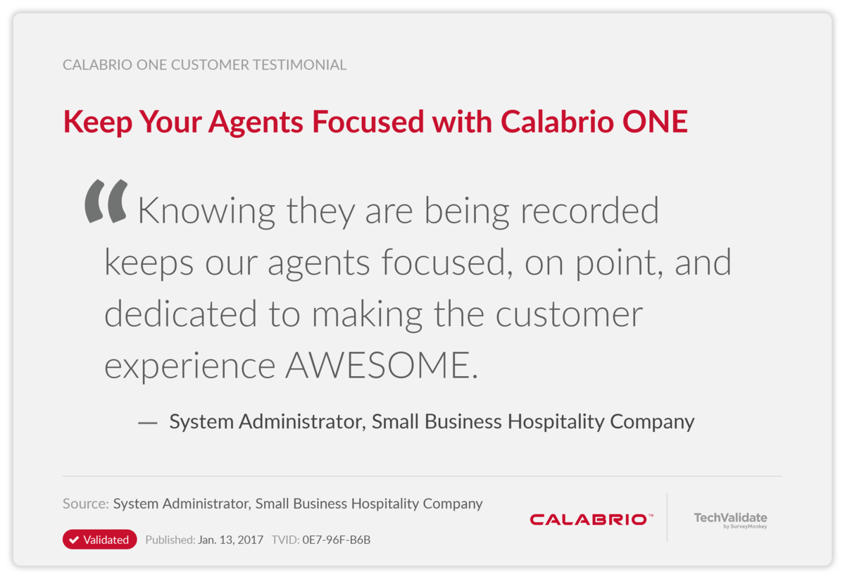 Keep Your Agents Focused with Calabrio ONE