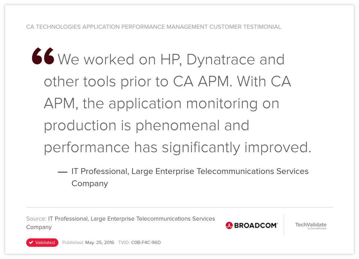 CA Technologies Application Performance Management Customer Testimonial