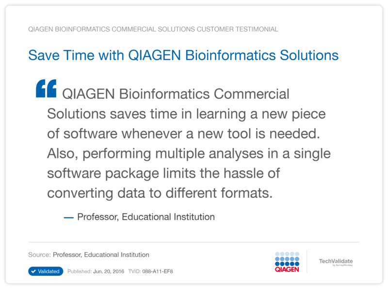 Save Time with QIAGEN Bioinformatics Solutions