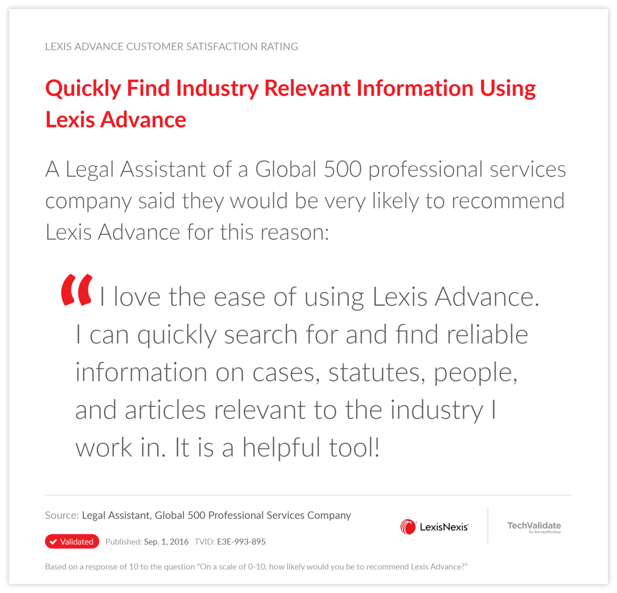 Quickly Find Industry Relevant Information Using Lexis Advance