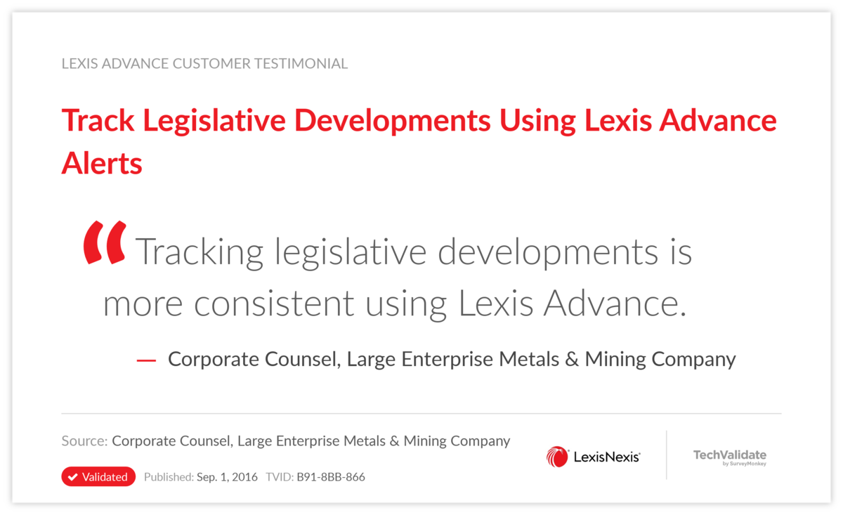Track Legislative Developments Using Lexis Advance Alerts