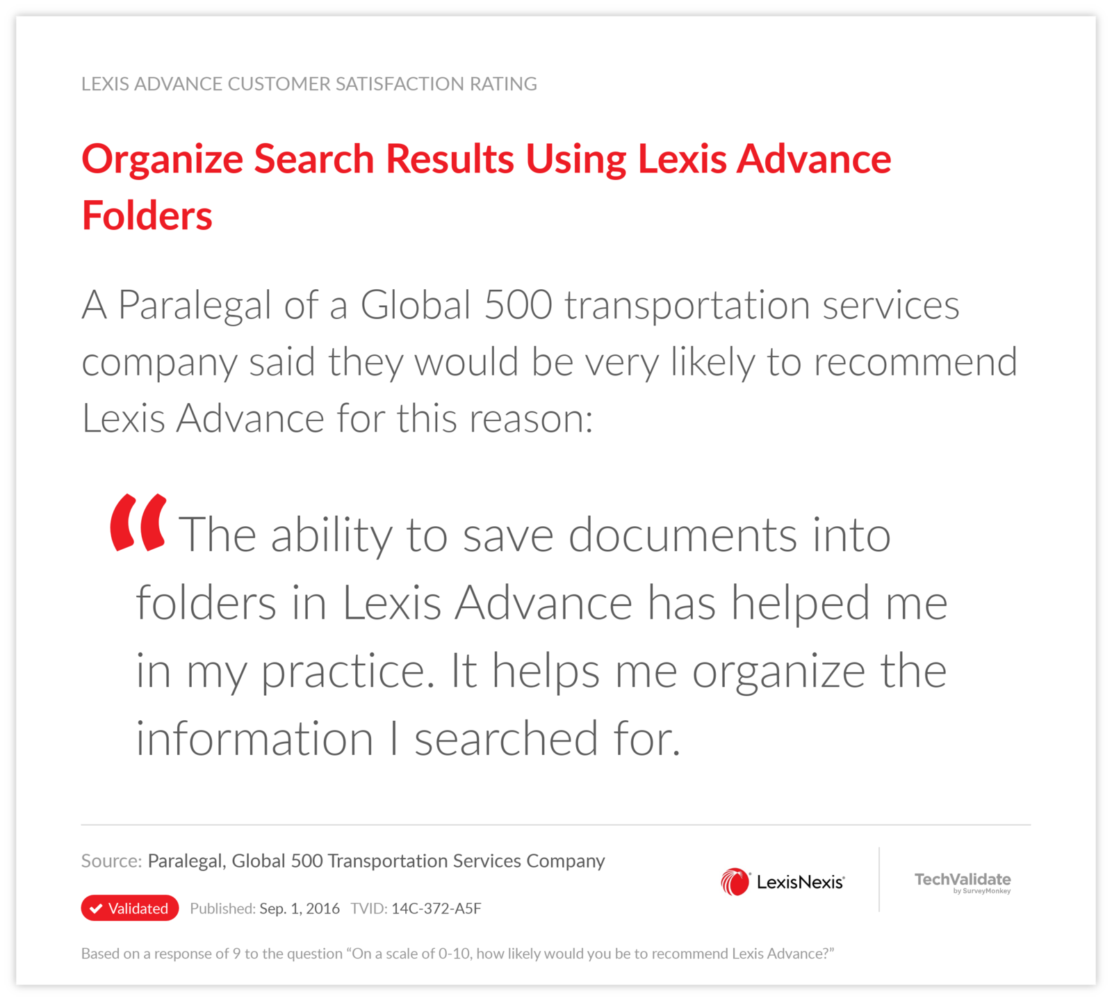 Organize Search Results Using Lexis Advance Folders