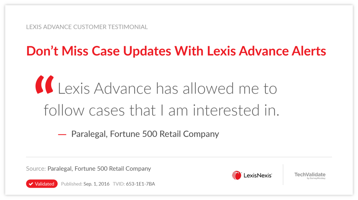 Don't Miss Case Updates With Lexis Advance Alerts