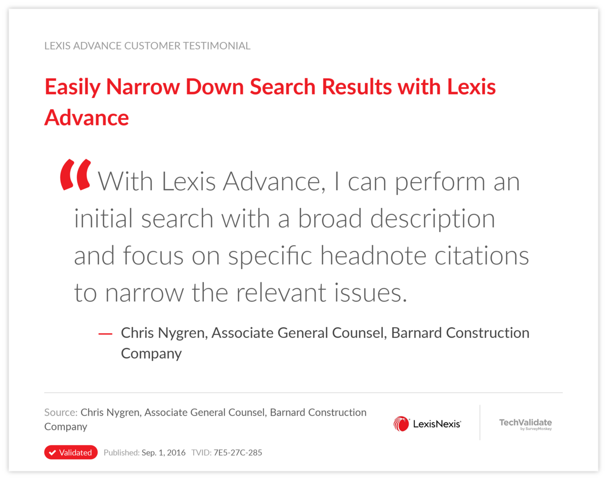 Easily Narrow Down Search Results with Lexis Advance