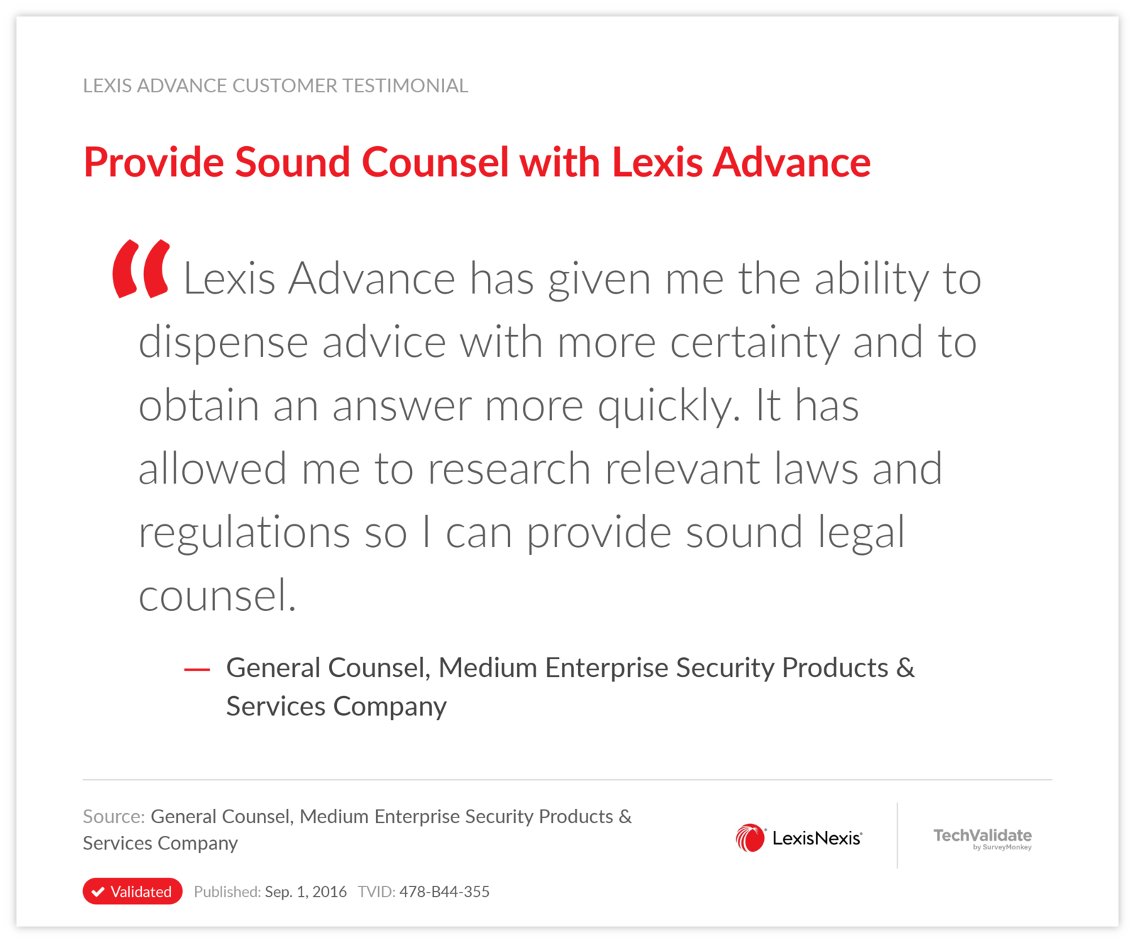 Provide Sound Counsel with Lexis Advance