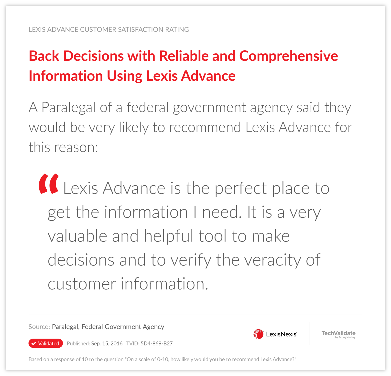 Back Decisions with Reliable and Comprehensive Information Using Lexis Advance