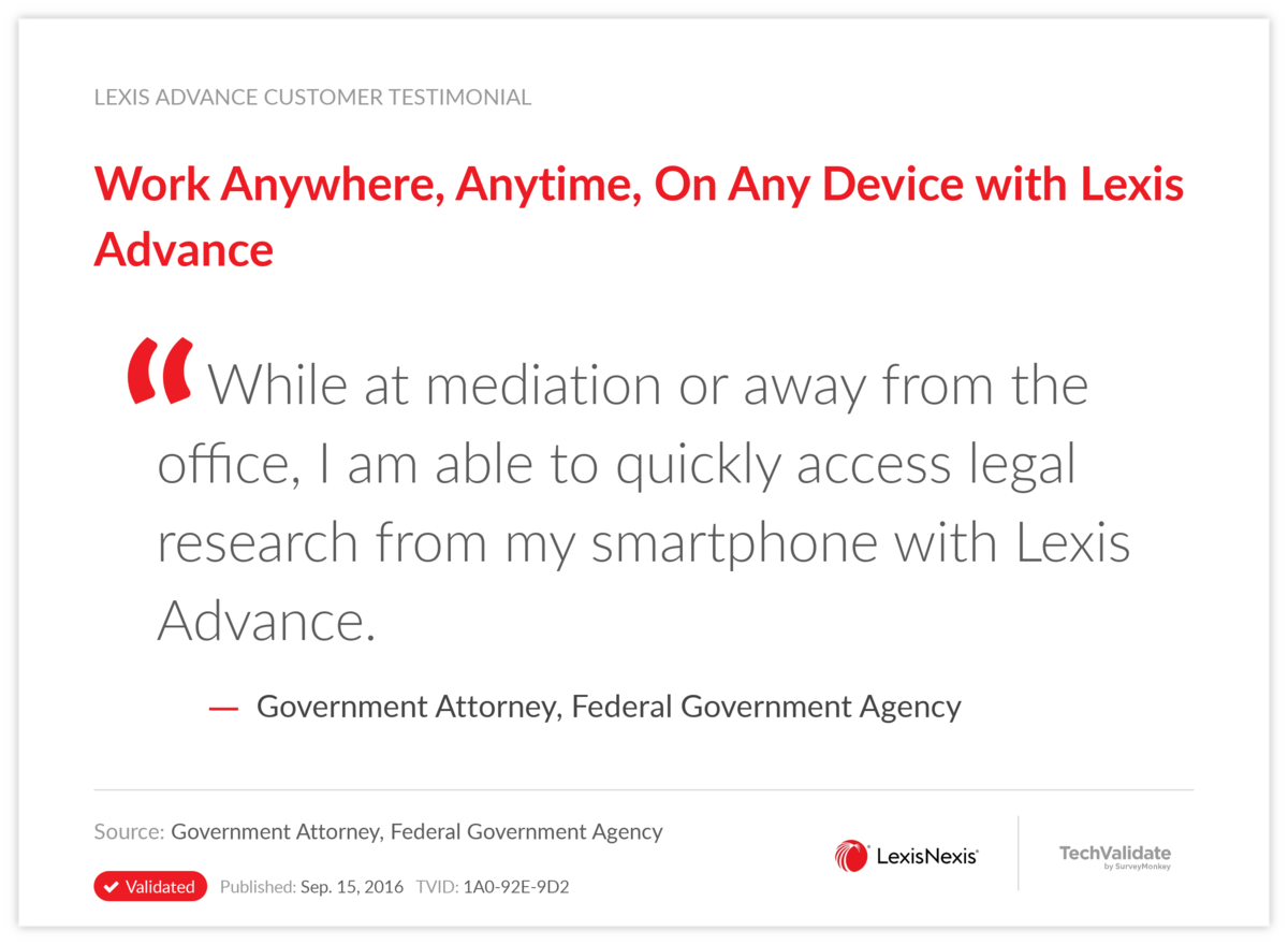 Work Anywhere, Anytime, On Any Device with Lexis Advance