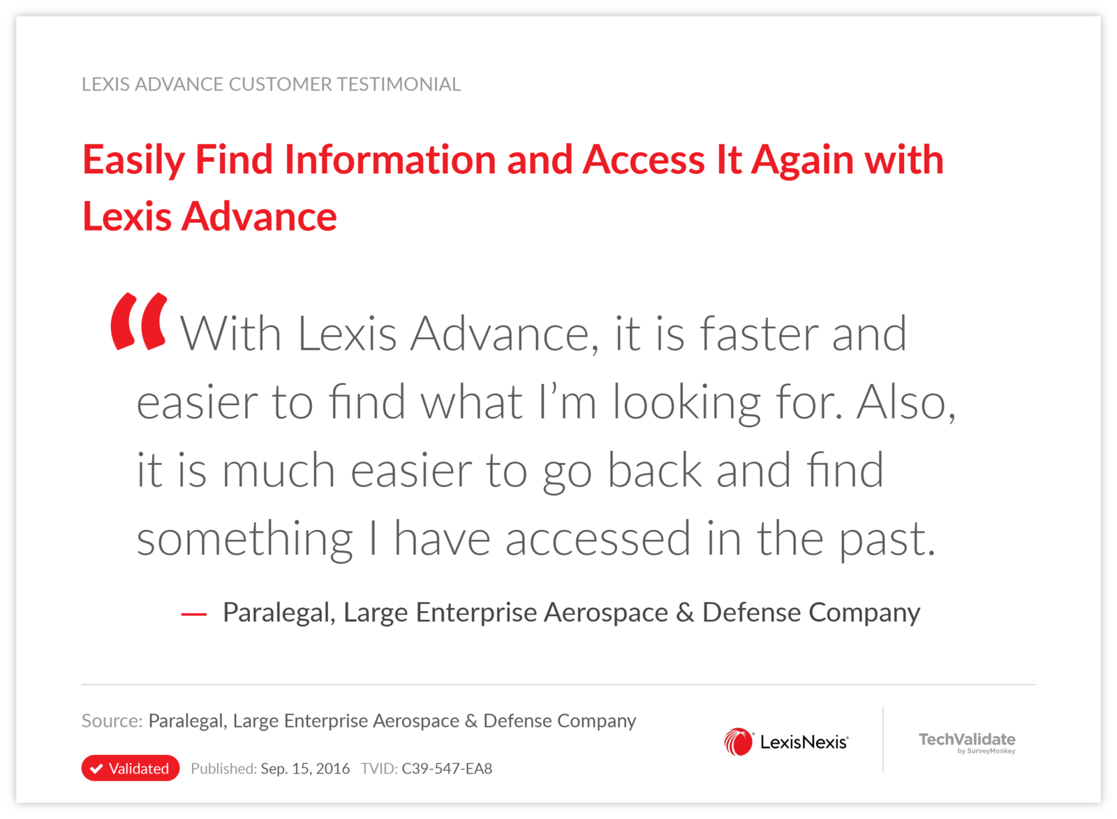 Easily Find Information and Access It Again with Lexis Advance