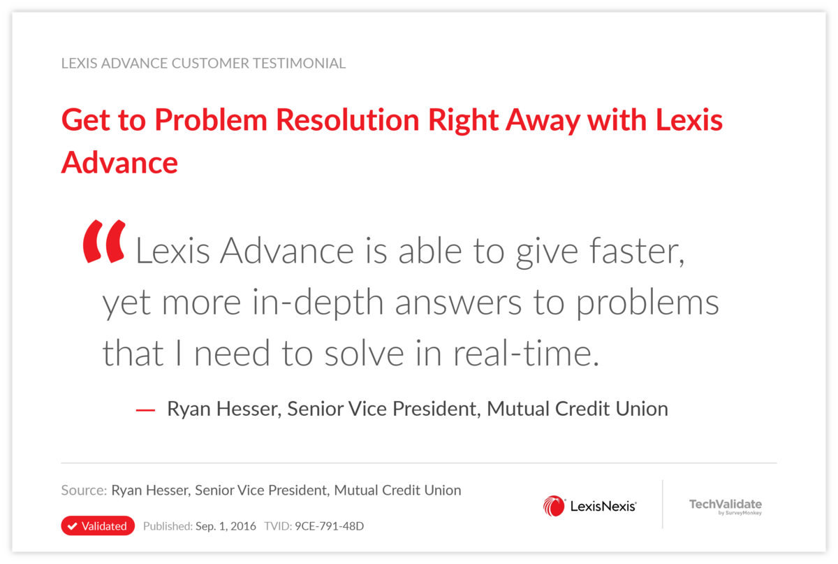 Get to Problem Resolution Right Away with Lexis Advance