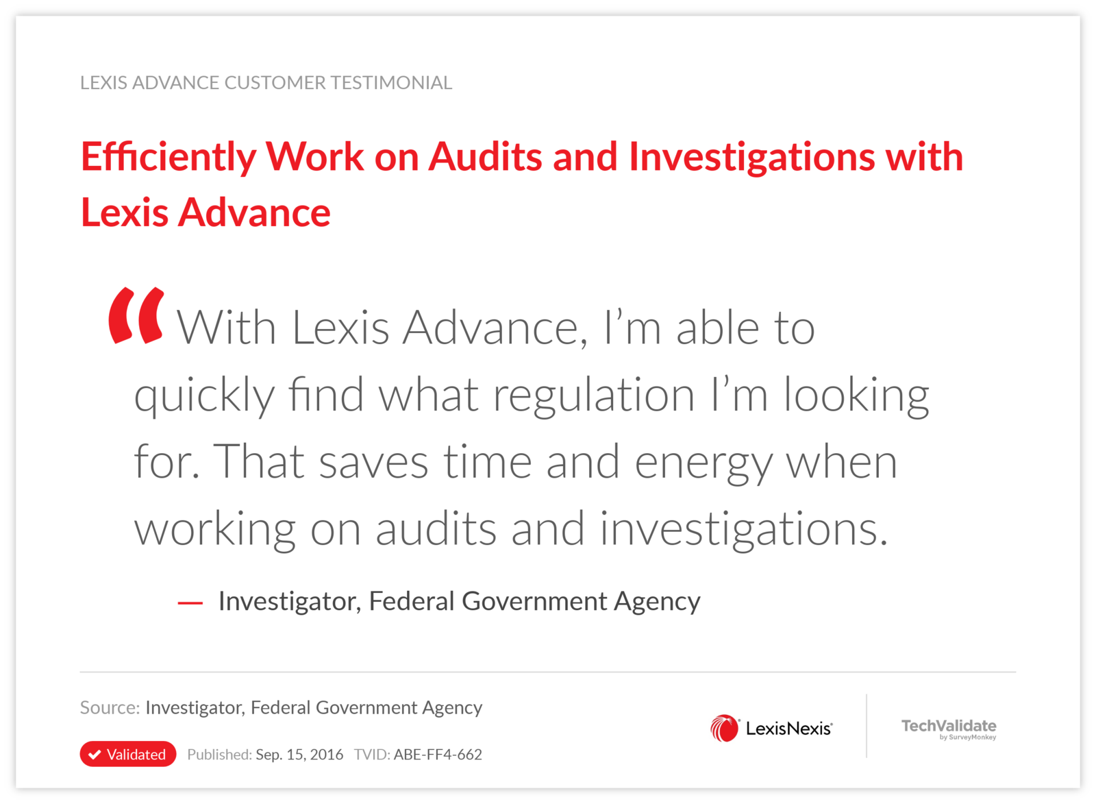 Efficiently Work on Audits and Investigations with Lexis Advance
