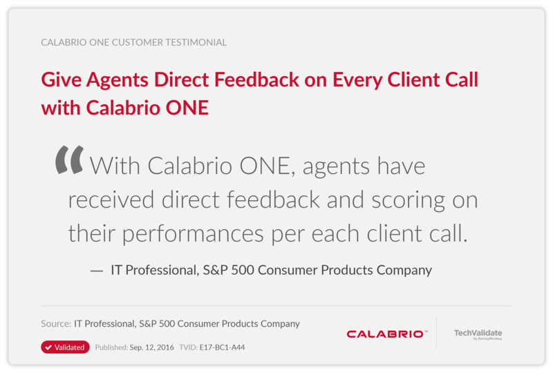 Give Agents Direct Feedback on Every Client Call with Calabrio ONE