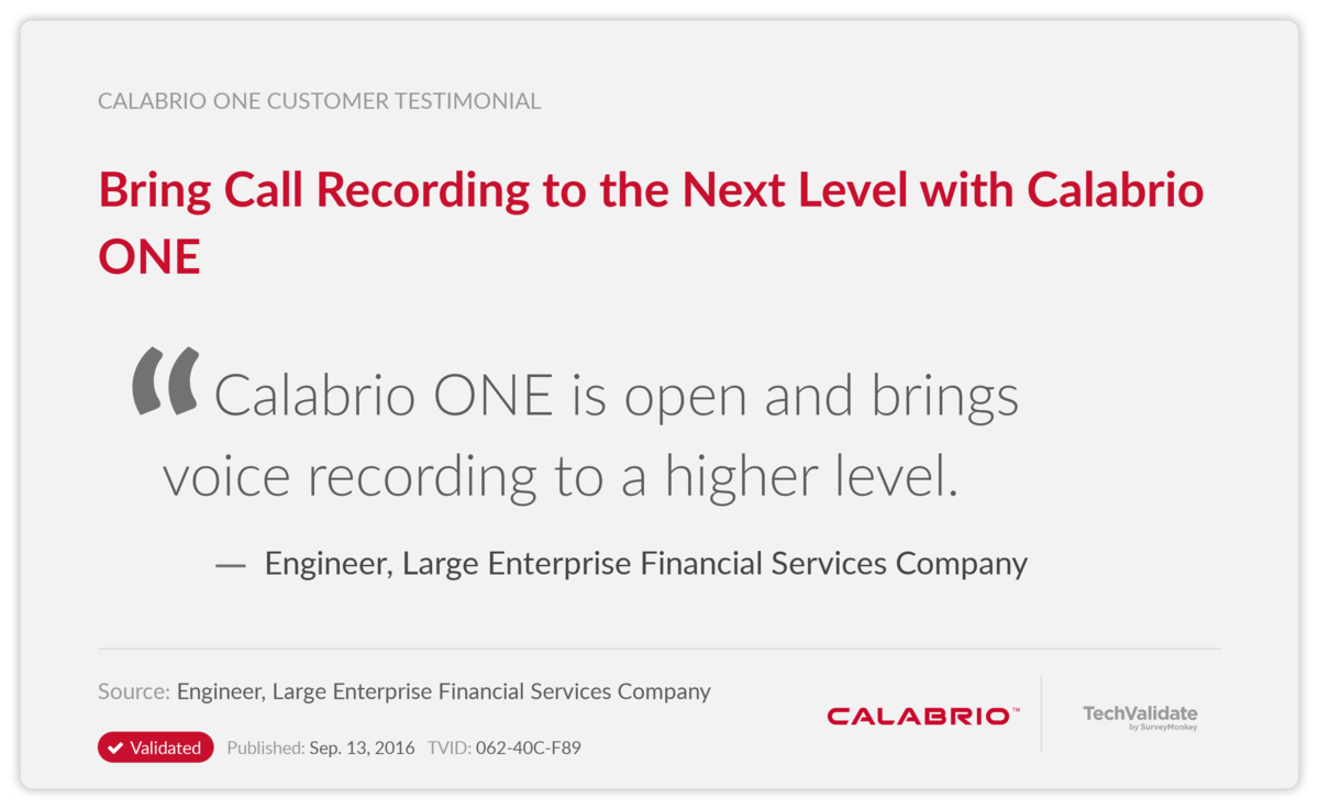 Bring Call Recording to the Next Level with Calabrio ONE