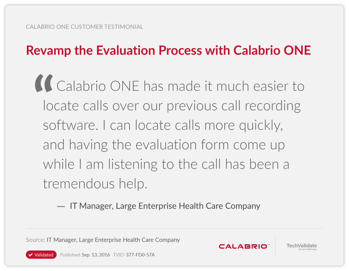 Revamp the Evaluation Process with Calabrio ONE