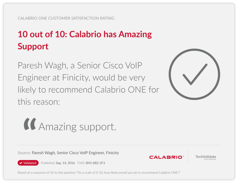 10 out of 10: Calabrio has Amazing Support