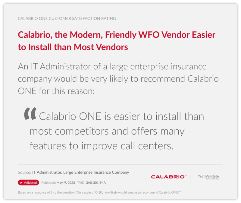 Calabrio, the Modern, Friendly WFO Vendor Easier to Install than Most Vendors