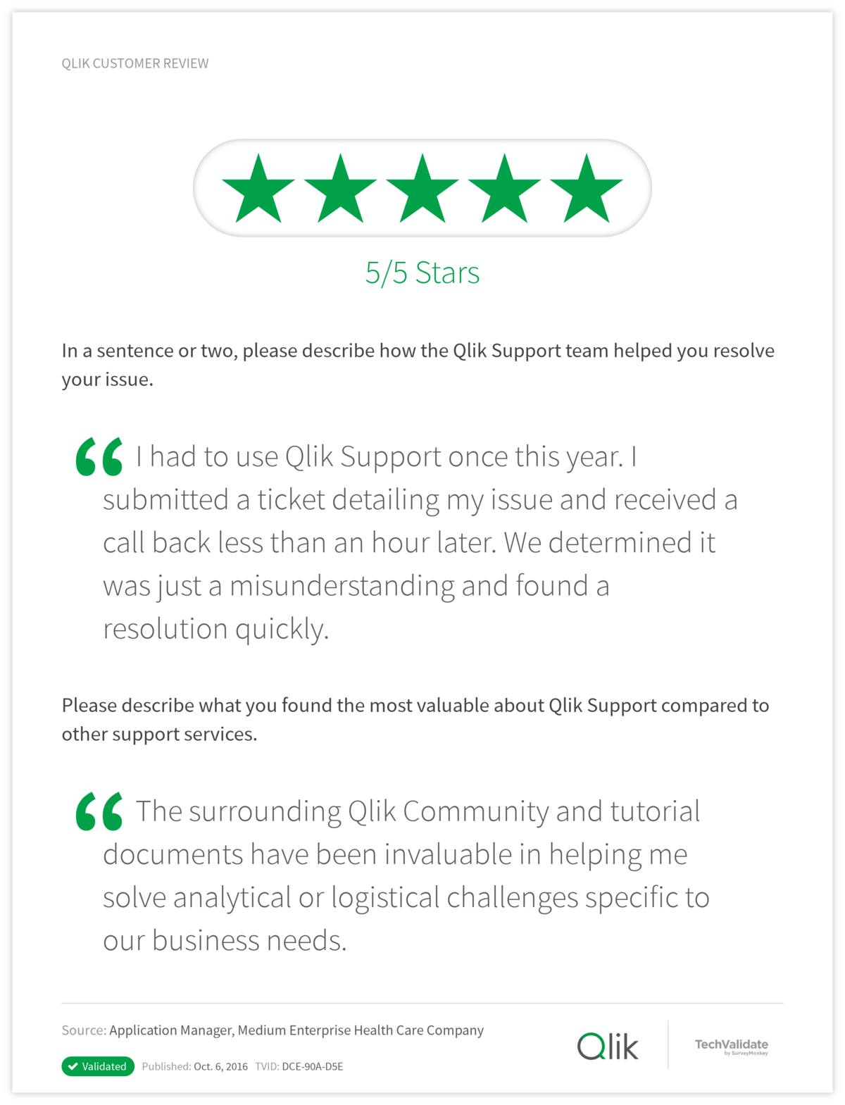Qlik Customer Review