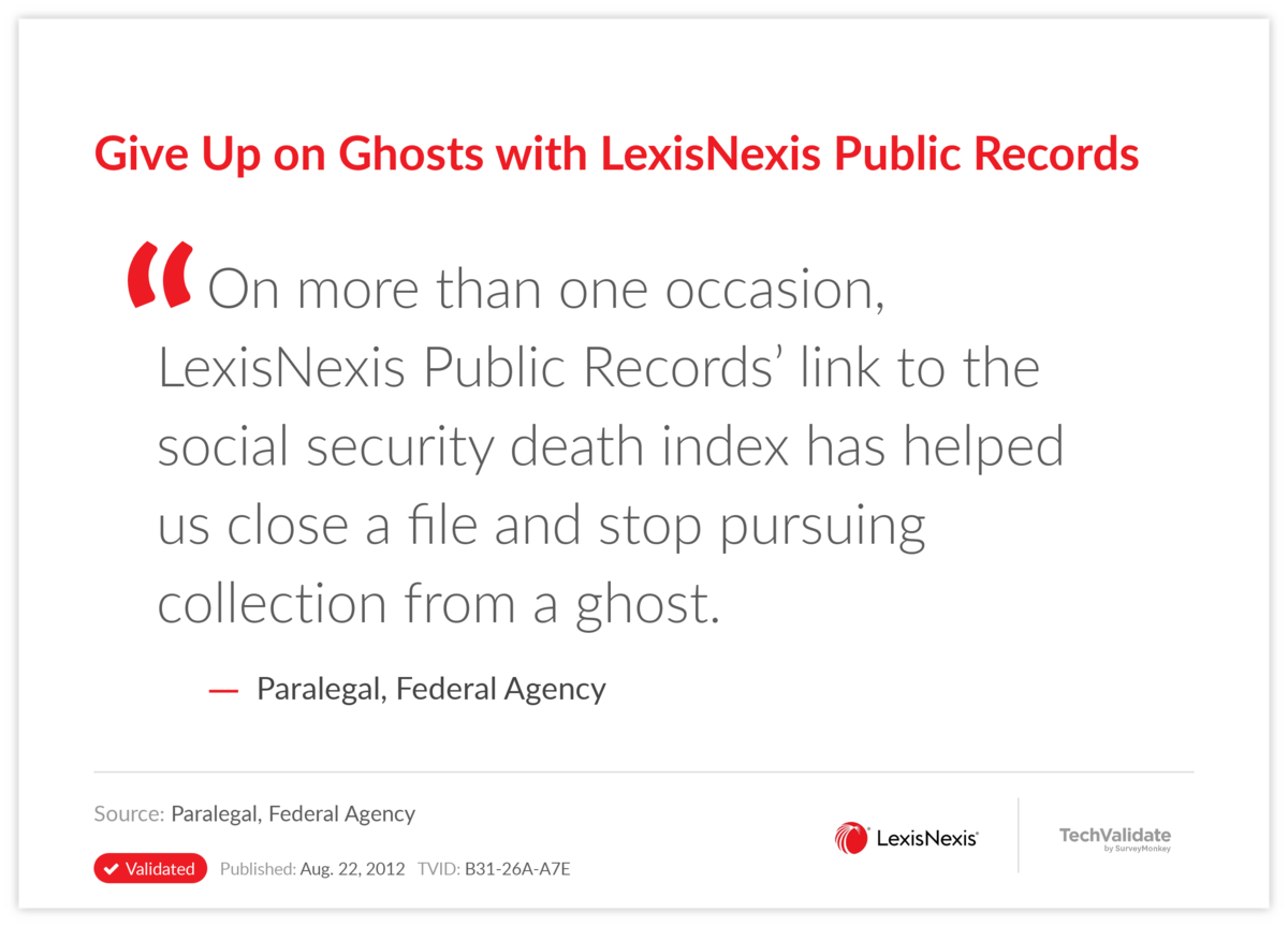 Give Up on Ghosts with LexisNexis Public Records