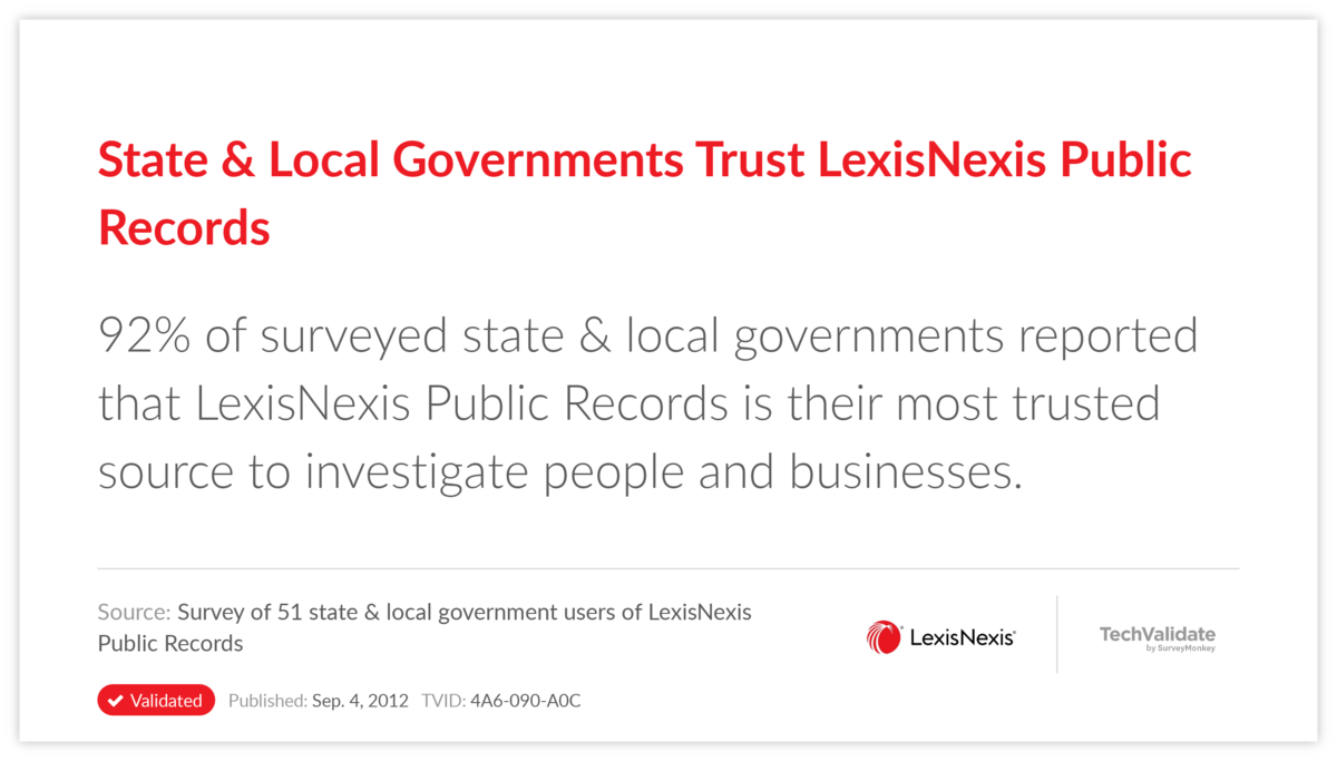 State & Local Governments Trust LexisNexis Public Records