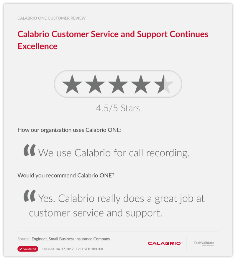 Calabrio Customer Service and Support Continues Excellence