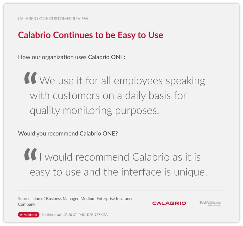 Calabrio Continues to be Easy to Use