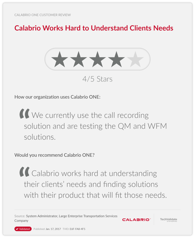 Calabrio Works Hard to Understand Clients Needs