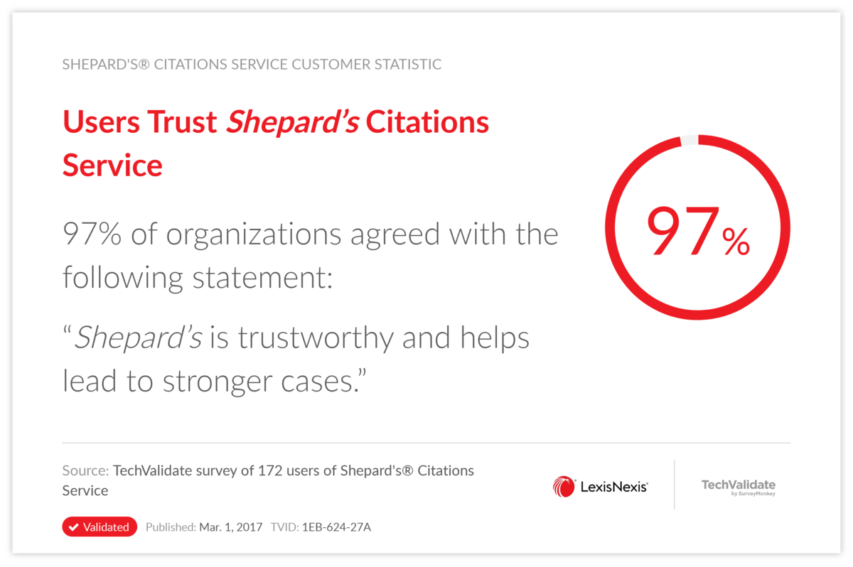 Users Trust Shepard's Citations Service
