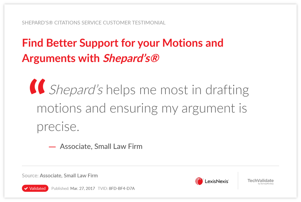 Find Better Support for your Motions and Arguments with Shepard's®