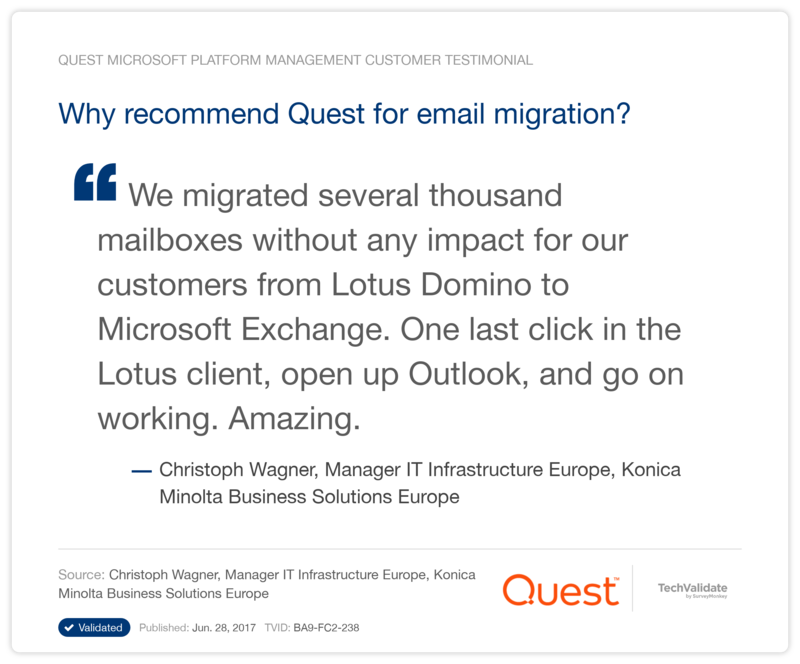 Why recommend Quest for email migration?