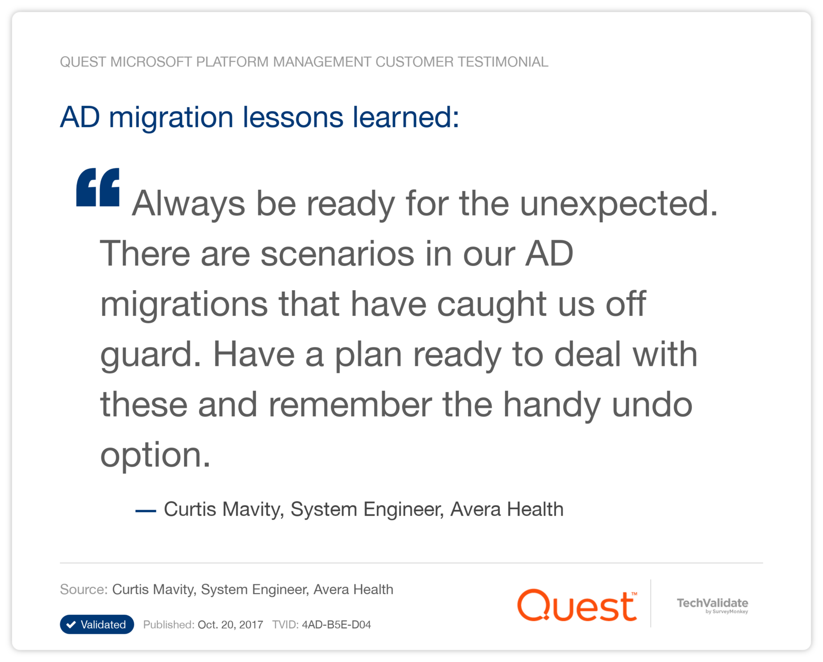 AD migration lessons learned: