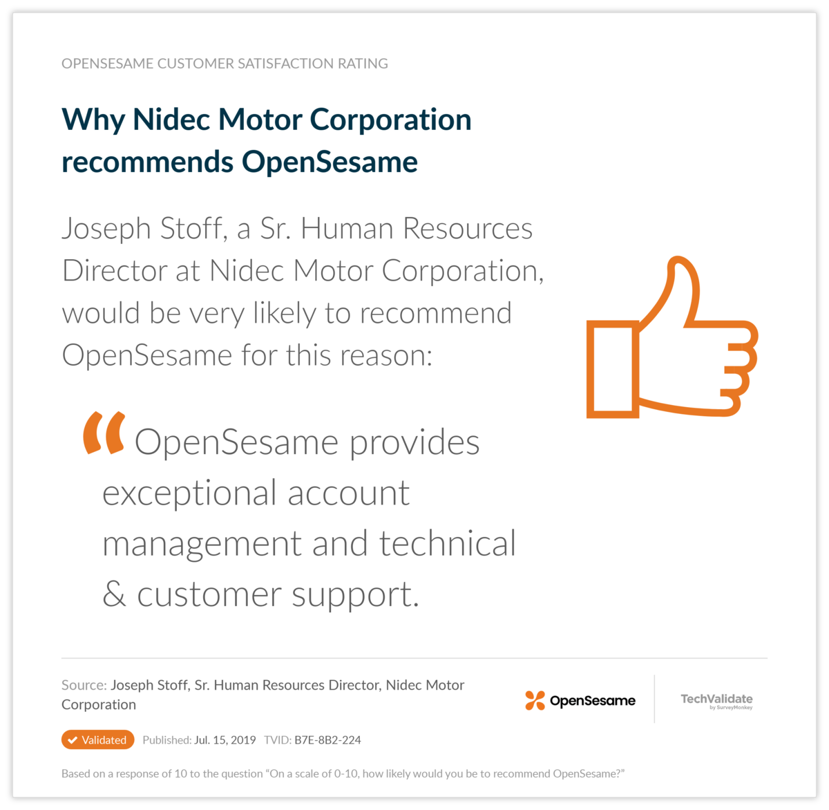 Why Nidec Motor Corporation recommends OpenSesame