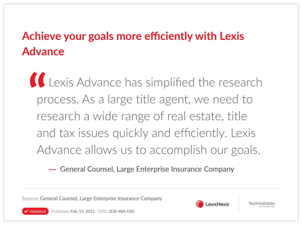 Achieve your goals more efficiently with Lexis Advance