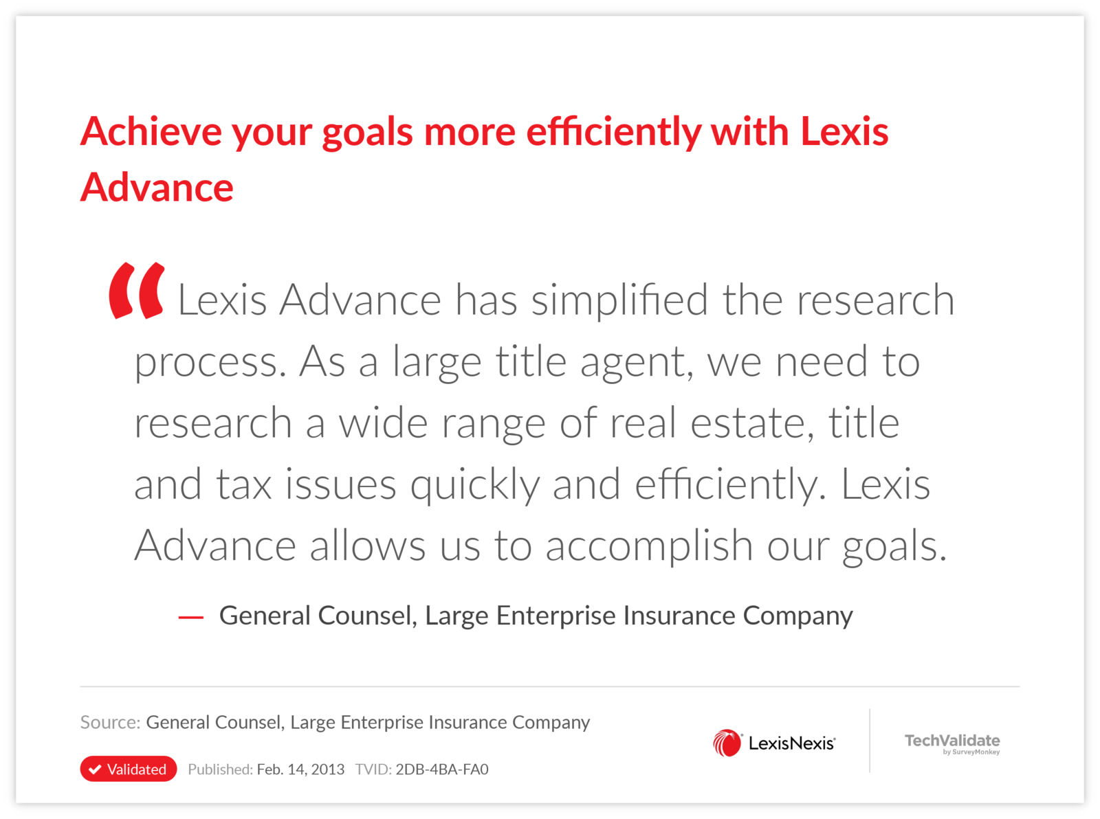 Achieve your goals more efficiently with Lexis Advance