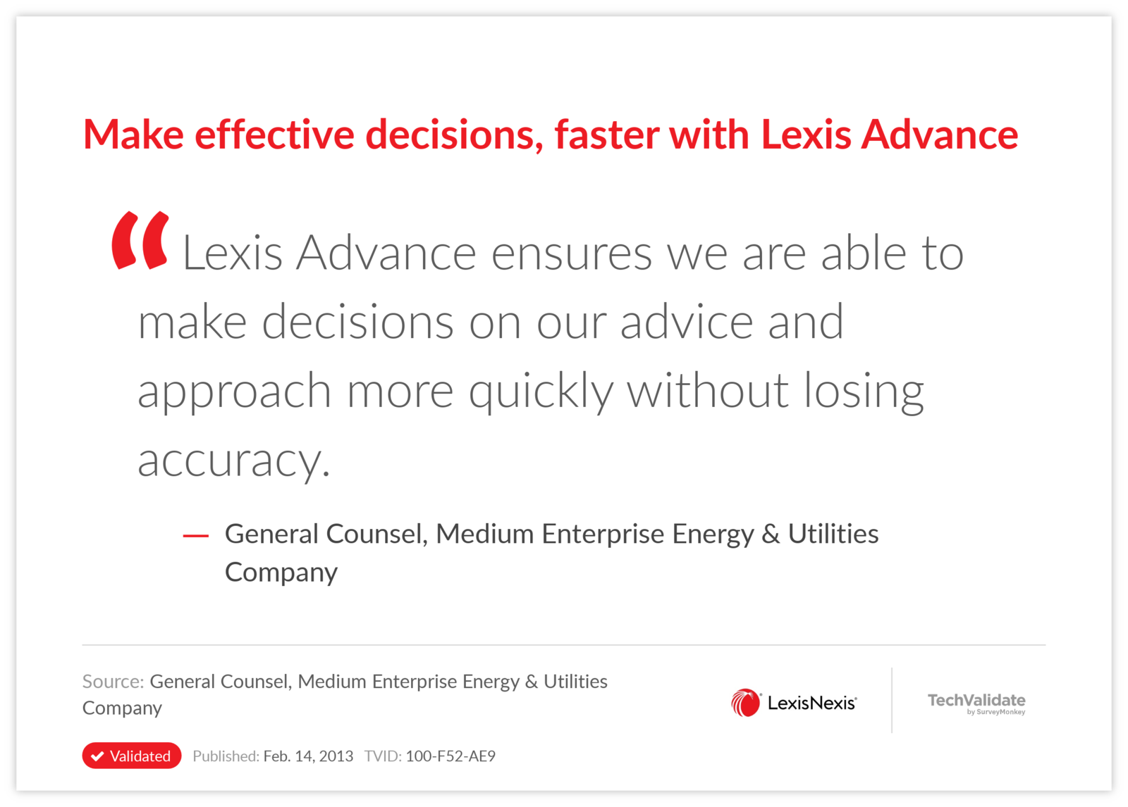 Make effective decisions, faster with Lexis Advance