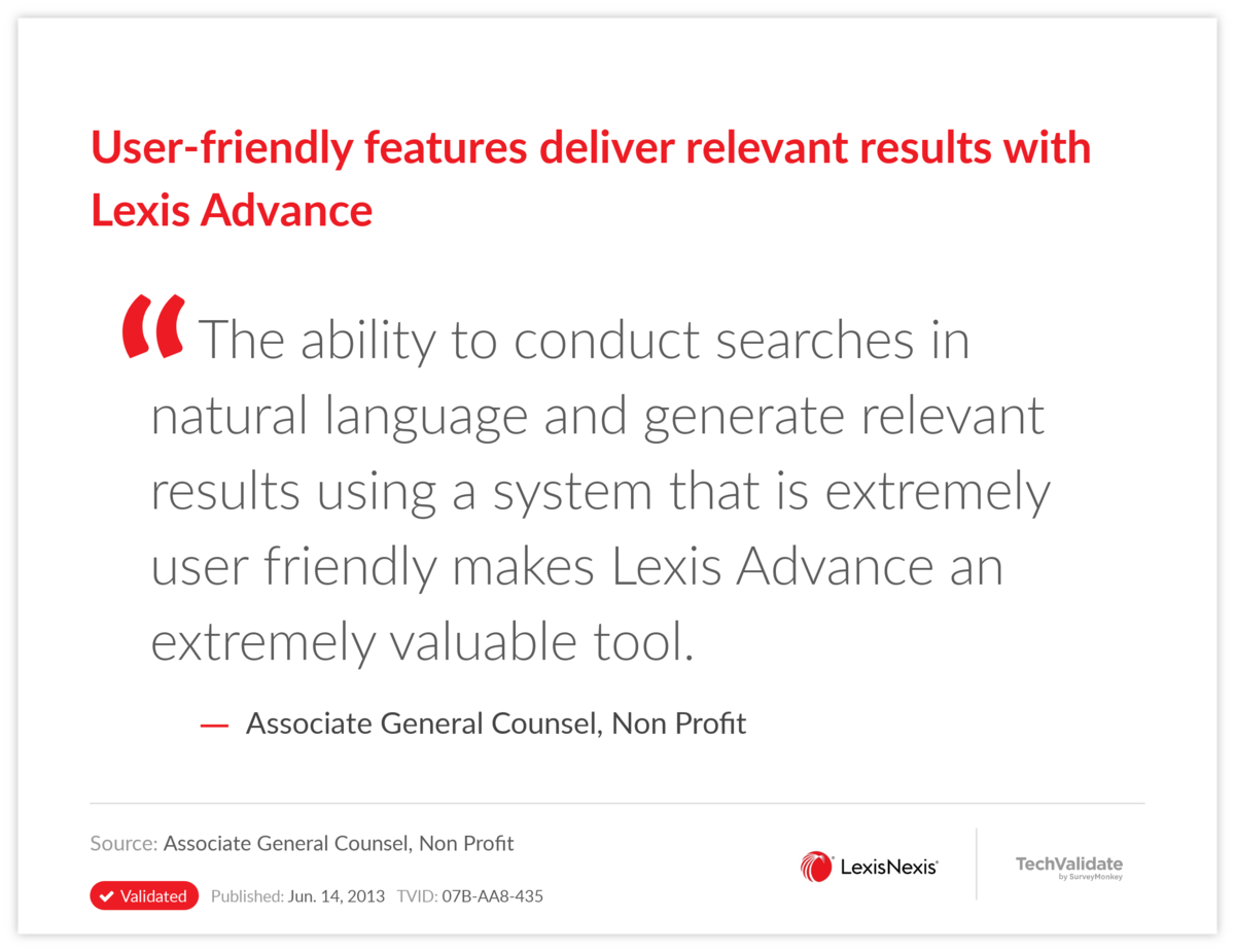 User-friendly features deliver relevant results with Lexis Advance
