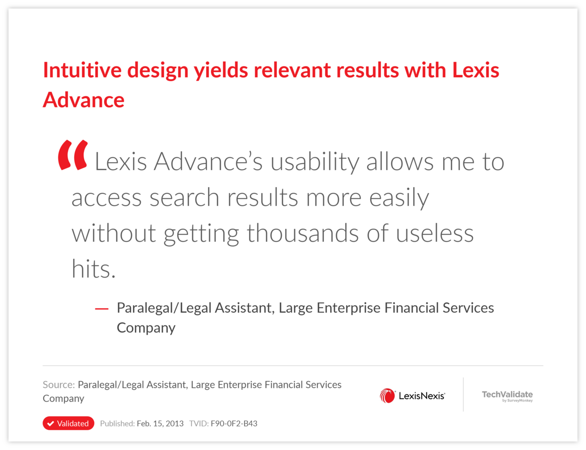 Intuitive design yields relevant results with Lexis Advance