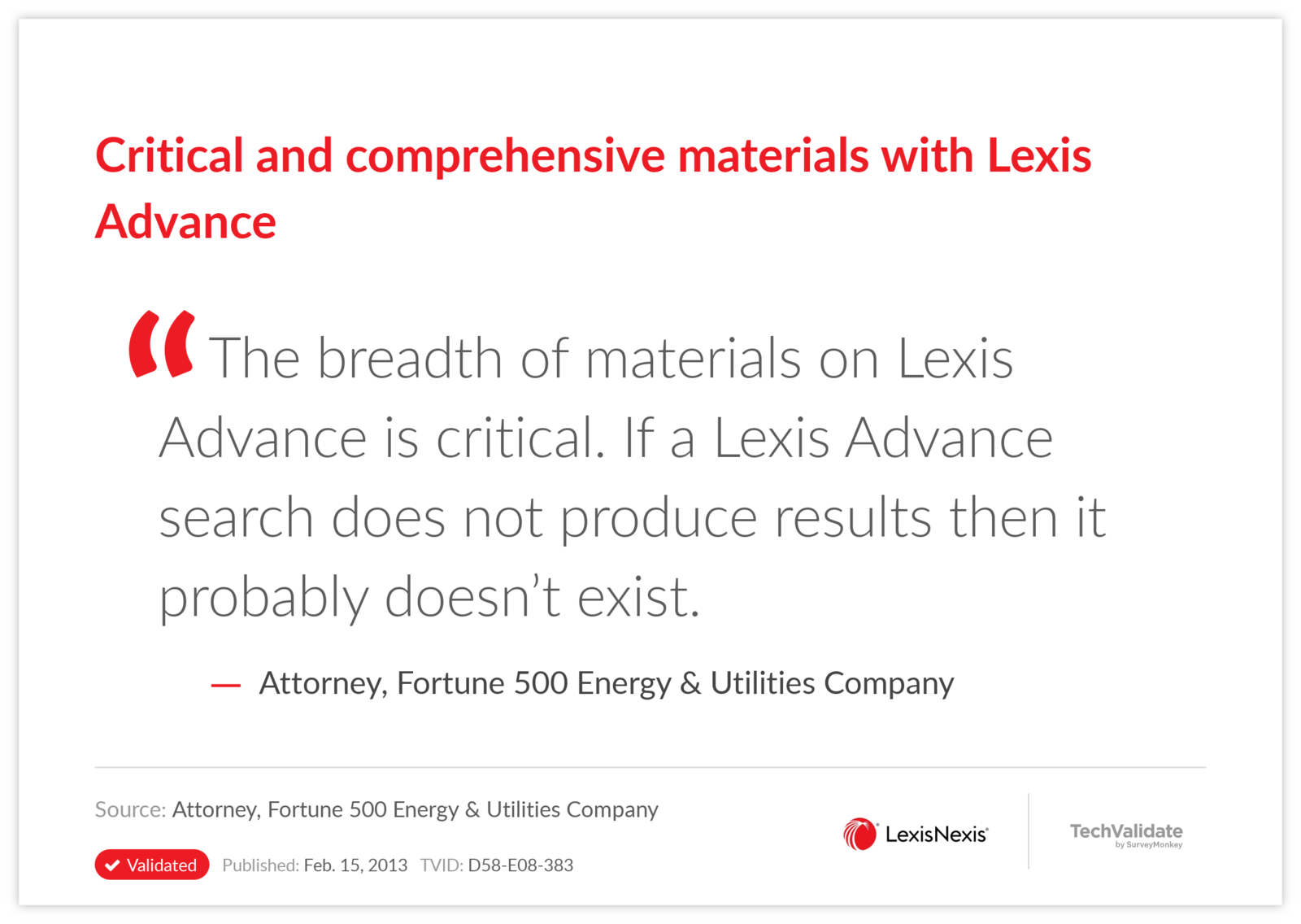 Critical and comprehensive materials with Lexis Advance