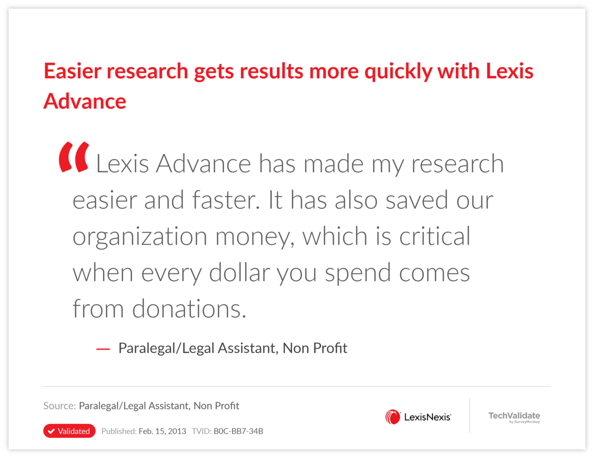 Easier research gets results more quickly with Lexis Advance